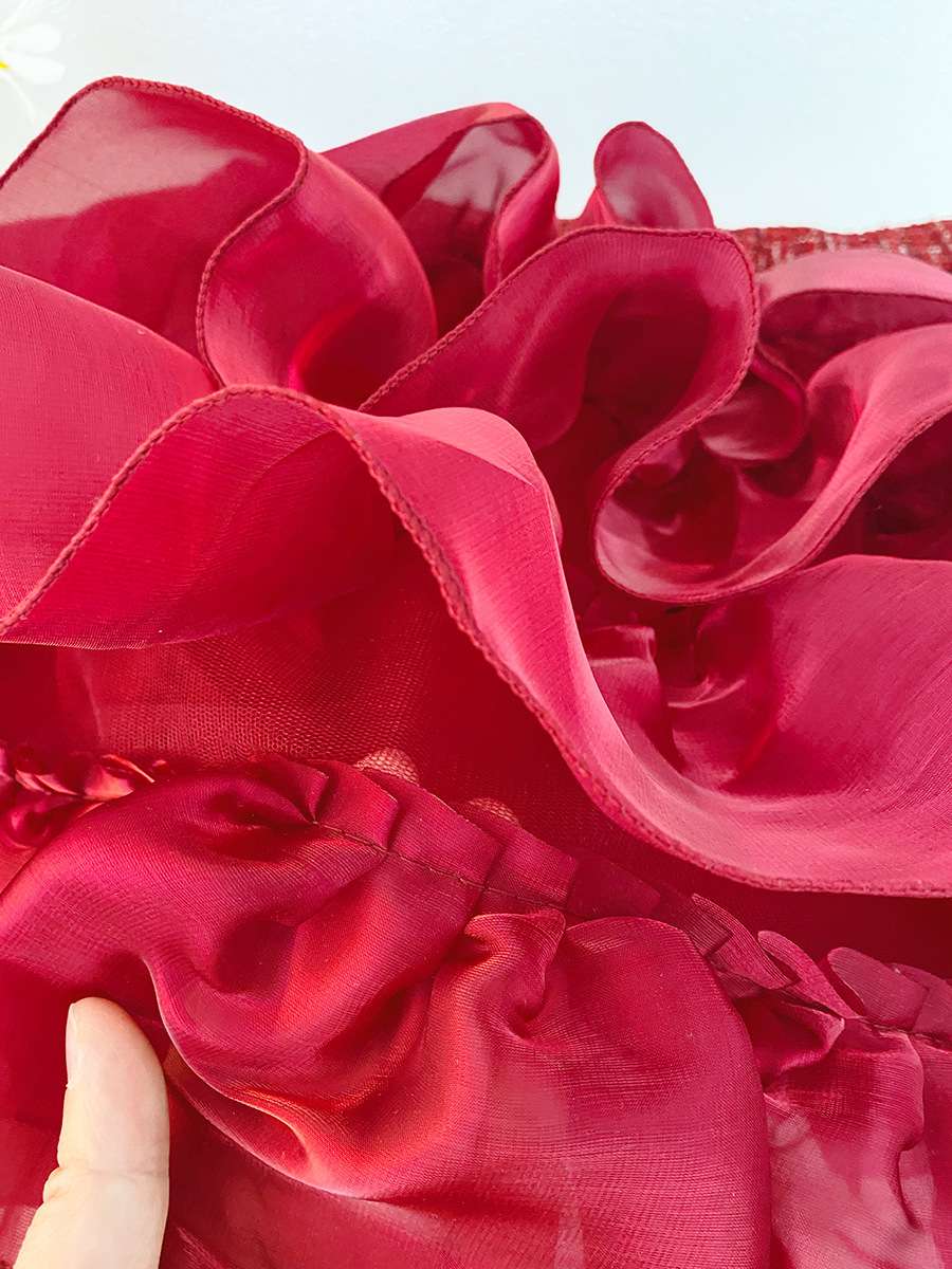 Luxury Chanel-Style Tweed Princess Dress with Layered Tulle Skirt | Baby Girls