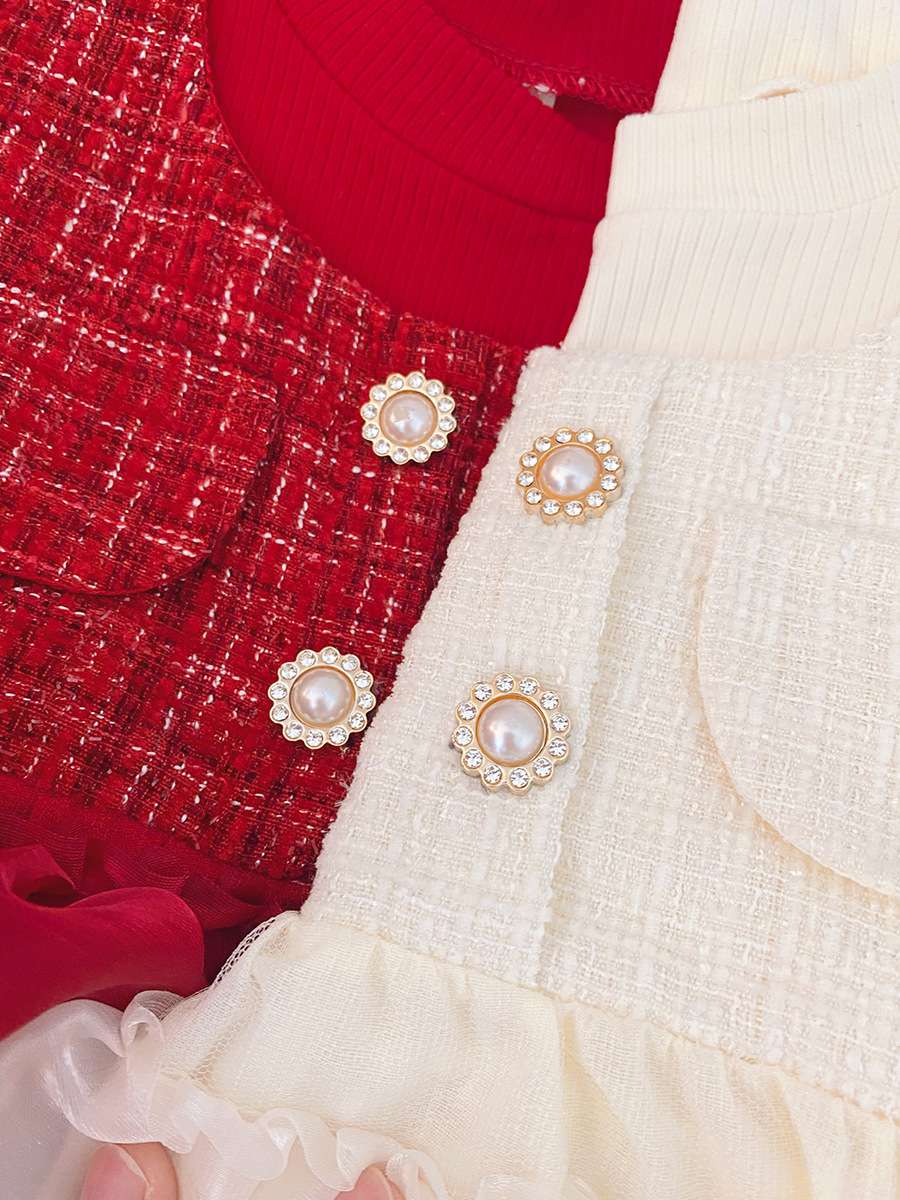 Luxury Chanel-Style Tweed Princess Dress with Layered Tulle Skirt | Baby Girls