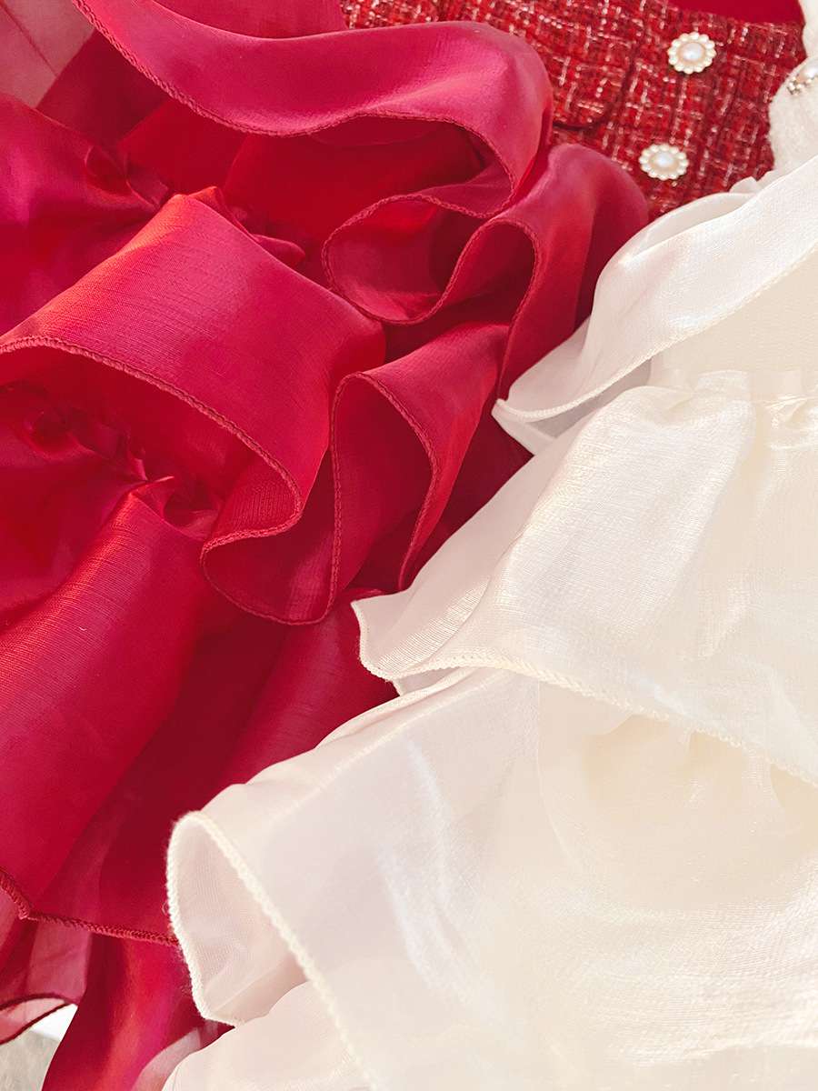 Luxury Chanel-Style Tweed Princess Dress with Layered Tulle Skirt | Baby Girls